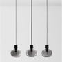 Podélná - NV 9236520 Závěsné svítidlo CINZIA kouřové sklo černý kabel černá kovová základna E27 3x12W 230V IP20 bez žárovky - NOVA LUCE - foto 3