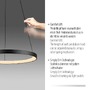 Kruhová - PN 2851-18 HOOP LED závěsné svítidlo černé nastavitelná výška paměťová funkce SimplyDim 3000K - PAUL NEUHAUS - foto 3