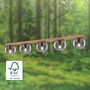 Podélná - BRI 4143054 Závěsné svítidlo, 120 cm, 5x E14, max. 10W, kouřová/dřevo - BRILONER - foto 3