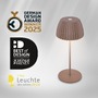 Stolní lampy dekorační - BRILO 7552010 Nabíjecí stolní lampa Riffle Mini - 20 cm, 1,5W, 150lm, LED, stmívatelné, dotykový vypínač, hnědé - BRILO - foto 3