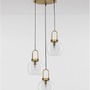 Vícečetná - NV 9241190 Závěsné svítidlo IRVINE čiré sklo černý kabel mosazný zlatý kov E27 3x12W 230V IP20 bez žárovky - NOVA LUCE - foto 3