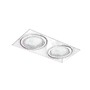 Hranatá - AZZ AZ2934 Stropní zápustné bodové svítidlo Azzardo Nova 2 GIPs white/white AZ2934 GU10+ADAP111/ES111 2x40/2x50W IP20 30cm bílé - AZZARDO - foto 3