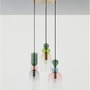 Vícečetná - NV 9009237 Závěsné svítidlo MURANO zlatý kov lesklé tmavě zelené, modré, šedé, růžové, lesklé světle zelené, oranžové a světle šedé sklo E14 3x5W 230V IP20 bez žárovky - NOVA LUCE - foto 3