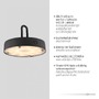 Na stůl - LD 19303-18 AKUBA LED stolní lampa průměr 25cm černá na baterie USB IP44 stmívatelné dotykem 2700K - JUST LIGHT - foto 3