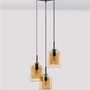 Vícečetná - NV 9236735 Závěsné svítidlo VELOR dvouvrstvé šampaň sklo černý kabel černá kovová základna E27 3x12W 230V IP20 bez žárovky - NOVA LUCE - foto 3