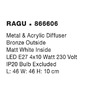 Hranatá - NV 866606 Stropní svítidlo RAGU stropní svítidlo kov a akrylový difuzor bronz zvenku matná bílá uvnitř E27 4x12W - NOVA LUCE - foto 3