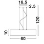 Kruhová - NV 616804 Závěsné svítidlo RODA šedý hliník akrylový difuzor LED 46W 230V 3000K IP20 - NOVA LUCE - foto 3