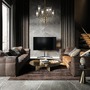 Dekorativní - M MOD223PL-06BS Závěsné svítidlo Arco 6xG9 max 240W mosaz průhledné sklo kov designové - MAYTONI - foto 3