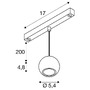 Lištové Magnetic SLV - LA 1010337 DYSKO 48V závěsné svítidlo, DALI, závěsná délka 200 cm, 2700K, 36°, DALI, bílá / černá - BIG WHITE (SLV) - foto 3