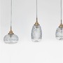 Podélná - NV 9731216 Závěsné svítidlo MOND saténový zlatý kov čiré sklo E14 3x5W 230V IP20 bez žárovky - NOVA LUCE - foto 3