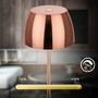 Stolní lampy dekorační - BRILO 7503013 LED nabíjecí stolní lampička Serina Mini, bezdrátová, 20cm, IP44, 2,5W, stmívatelné, dotykový vypínač, měď - BRILO - foto 3