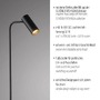 Stojací lampy - LD 11345-18 Kolekce Schöner Wohnen LED stojací svítidlo RIK, černá, otočné a nastavitelné, šňůrový vypínač, 3000K - JUST LIGHT - foto 3