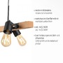 Podélná - LD 15630-18 CANOP LED závěsné svítidlo černá, 4 ramenné, dřevo, kov, industriální design - LEUCHTEN DIREKT / JUST LIGHT - foto 3