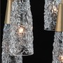 Vícečetná - NV 9160196 Závěsné svítidlo KOVAC broušená zlatá ocel a čiré strukturované sklo G9 6x5W 230V IP20 bez žárovky - NOVA LUCE - foto 3