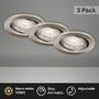 Kruhová - BRILO 7050-032 3ks sada LED vestavná svítidla, pr. 8,6 cm, 5 W, 460 lm, matný nikl - BRILO - foto 3