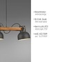Dekorativní - LD 15743-18 CUP 2.0 závěsné svítidlo černé s dřevem z akácie nastavitelná výška nastavitelné - JUST LIGHT - foto 3