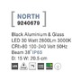 Reflektory - NV 9240679 Venkovní reflektor NORTH černý hliník a sklo LED 30W 3000K 100-240V 38st. IP65 - NOVA LUCE - foto 3