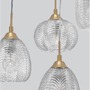Vícečetná - NV 9191544 Závěsné svítidlo VARIO čiré sklo a saténový zlatý kov E27 6x12W 230V IP20 bez žárovky - NOVA LUCE - foto 3