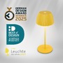 Stolní lampy dekorační - BRILO 7552017 Nabíjecí stolní lampa Riffle Mini - 20 cm, 1,5W, 150lm, bezdrátová, LED, stmívatelné, dotykový vypínač, žlutá - BRILO - foto 3