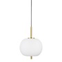 Koule - NV 9624061 Závěsné svítidlo LATO opálové sklo antický mosazný kov černý kabel E27 1x12W 230V IP20 bez žárovky - NOVA LUCE - foto 3