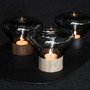Nábytek, doplňky - BRO PC01008_029 (pouze 8ks) Svícen MUFFINS sklo amber průhledné / dub evropský bezbarvý lak - BROKIS A - foto 3