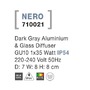 Nástěnná - NV 710021 Venkovní nástěnné svítidlo NERO tmavě šedý hliník skleněný difuzor GU10 1x7W 220-240V IP54 bez žárovky světlo dolů - NOVA LUCE - foto 3