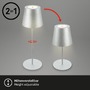 Stolní lampy dekorační - BRILO 7508014 Kiki stolní lampička bezdrátová, dotykový vypínač, nastavitelná výška, stmívatelné, nabíjecí, matný chrom - BRILO - foto 3
