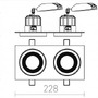 Hranatá - RED R13255 SHARM SQ II zápustná bílá měď 230V LED 2x10W 24° 3000K - RED - DESIGN RENDL - foto 3