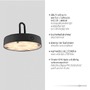 Na stůl - LD 19305-18 AKUBA LED stolní lampa průměr 46cm černá na baterie USB IP44 stmívatelné dotykem 2700K - JUST LIGHT - foto 3