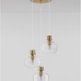 Vícečetná - NV 9236610 Závěsné svítidlo CINZIA čiré sklo bílý kabel mosazný zlatý kov E27 3x12W 230V IP20 bez žárovky - NOVA LUCE - foto 3