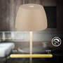 Stolní lampy dekorační - BRILO 7503011 LED nabíjecí stolní lampička Serina Mini, bezdrátová, 20cm, IP44, 2,5W, stmívatelné, dotykový vypínač, béžová - BRILO - foto 3