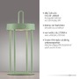 Na stůl - LD 19300-43 ANSELM LED stolní lampa na baterie zelená 28cm dotykový stmívač IP44 zahradní svítidlo 2700K - JUST LIGHT - foto 3
