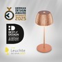 Stolní lampy dekorační - BRILO 7552013 Nabíjecí stolní lampa Riffle Mini - 20 cm, 1,5W, 150lm, bezdrátová, LED, stmívatelné, dotykový vypínač, měď - BRILO - foto 3