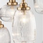 Vícečetná - NV 9731215 Závěsné svítidlo MOND saténový zlatý kov čiré sklo E14 6x5W230V IP20 bez žárovky - NOVA LUCE - foto 3