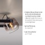 Dekorativní - LD 15755-18 CUP 2.0 stropní svítidlo černé 3 ramenné dřevo kouřové sklo nastavitelná výška - JUST LIGHT - foto 3