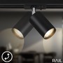 Lištové Briloner 230V - BRILO 8005015 LED spot GU10 lištový systém 230V – vysokonapěťový, 13,8cm, otočný/nastavitelný, černý - BRILO - foto 3