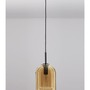 Válec - NV 9236730 Závěsné svítidlo VELOR dvouvrstvé šampaň sklo černý kabel černá kovová základna E27 1x12W 230V IP20 bez žárovky - NOVA LUCE - foto 3