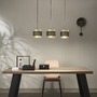 Dekorativní - FAN I-LOUNGE-S3 Závěsné svítidlo Lounge zlatá + černá konstrukce, 3 x E27, 85 x 200 cm - FANEUROPE - foto 3