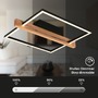 Hranatá - BRI 3842014 Moldura LED stropní svítidlo, stmívatelné, paměťová funkce, 14W, 1650 lm, černá/dřevo - BRILONER - foto 3