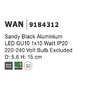 Bodová - NV 9184312 Bodové svítidlo WAN černý hliník GU10 1x10W IP20 220-240V bez žárovky - NOVA LUCE - foto 3