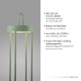 Dekorační - LD 19301-43 ANSELM LED stolní lampa na baterie zelená 50cm dotykový stmívač IP44 zahradní svítidlo 2700K - JUST LIGHT - foto 3