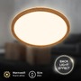 Kruhová - BRILO 7450314 Tava Wood LED stropní svítidlo, přímé a nepřímé osvětlení, ploché, imitace dřeva, kruhové 29 cm - BRILO - foto 3