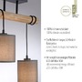 Podélná - LD 15782-29 GREEN TRIB LED stropní svítidlo přírodní dřevo 2 ramenné látkové stínidlo venkovský design do interiéru - LEUCHTEN DIREKT / JUST LIGHT - foto 3