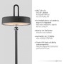 Na stůl - LD 19310-18 AMAG LED stolní lampa černá na baterie dotykový stmívač ochrana proti stříkající vodě USB 2700K - JUST LIGHT - foto 3