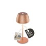 Stolní lampy dekorační - BRILO 7552013 Nabíjecí stolní lampa Riffle Mini - 20 cm, 1,5W, 150lm, bezdrátová, LED, stmívatelné, dotykový vypínač, měď - BRILO - foto 3