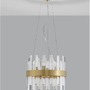 Kruhová - NV 9695219 Závěsné svítidlo CROWN saténový zlatý kov čirý křišťál (30 ks) G9 5x5W 230V IP20 bez žárovky - NOVA LUCE - foto 3