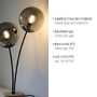 Stolní lampy dekorační - LD 11390-79 GREEN WIDO LED stolní lampa dřevo kouřová barva šňůrový vypínač IP20 do interiéru - LEUCHTEN DIREKT / JUST LIGHT - foto 3