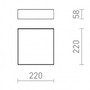 Technická - RED R13488 LARISA SQ 22 stropní černá 230V LED 20W 3000K - RED - DESIGN RENDL - foto 3