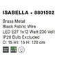 Kónická - NV 8801502 Závěsné svítidlo ISABELLA mosaz a černý kabel, E27 1x12W - NOVA LUCE - foto 3