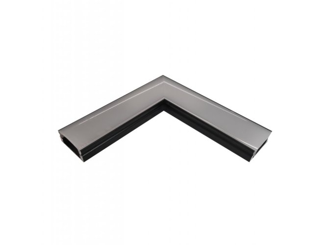 Úchyty, spojky, závěsný materiál - Rohová spojka pro profil Surface 1 s mléčným difuzorem, černá, LP101B-COR-MLK - foto 1